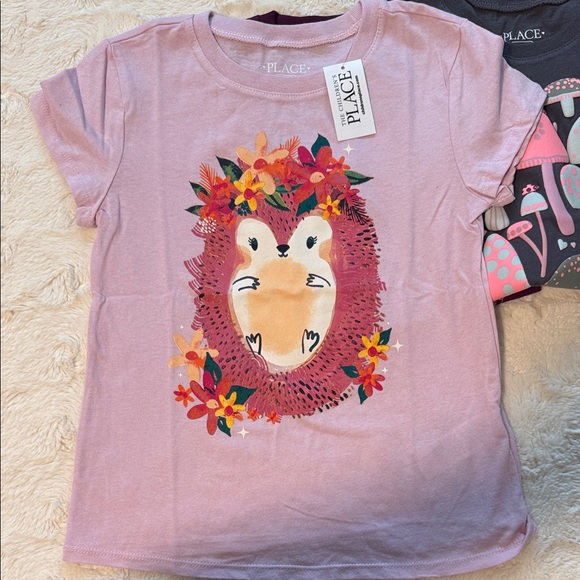 The Children's Place Kids Tees - Pink, Purple, Gray. Size S/P 5/6 - Picture 2 of 5